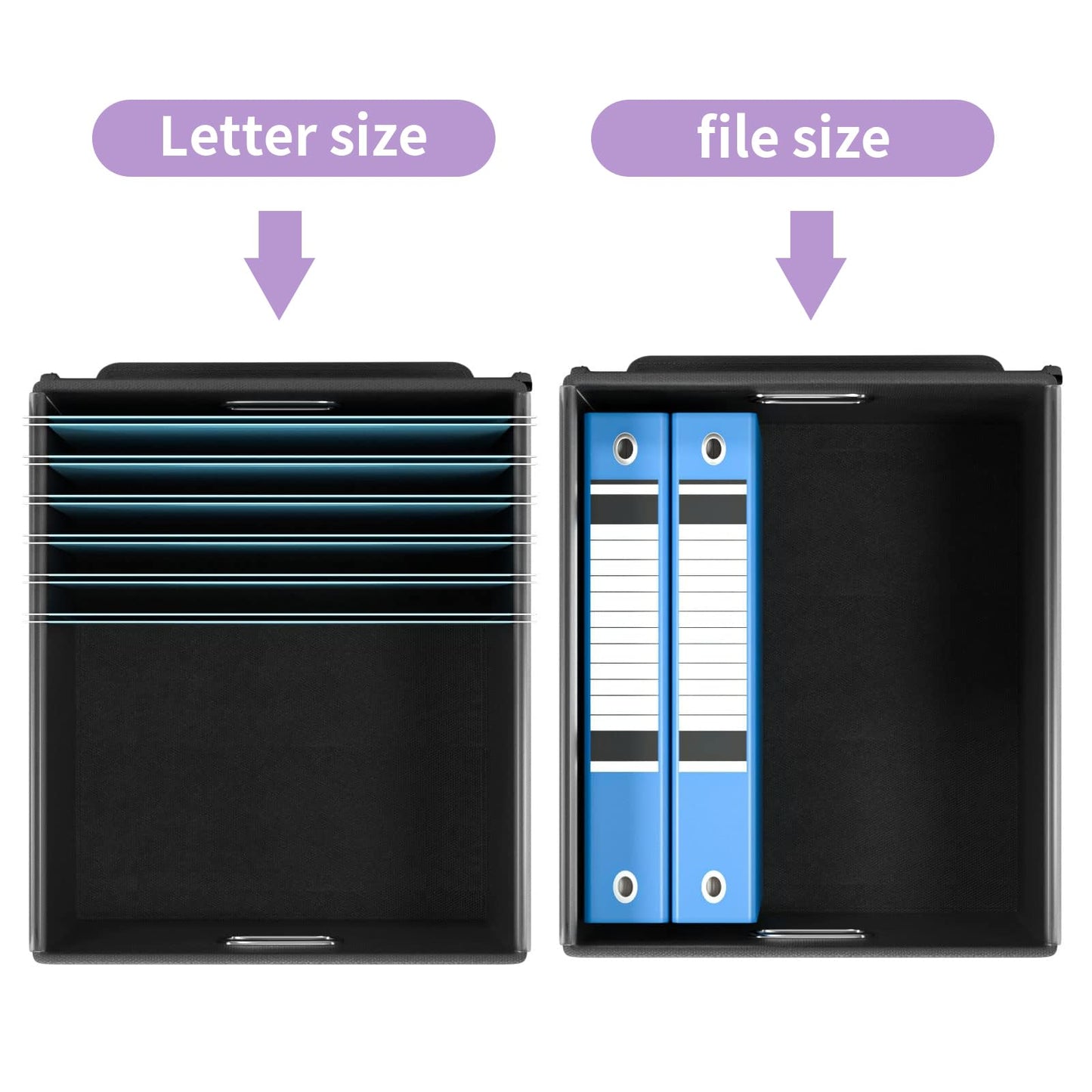Huolewa File Organizer Box with Lids, Collapsible File Folder Organizer