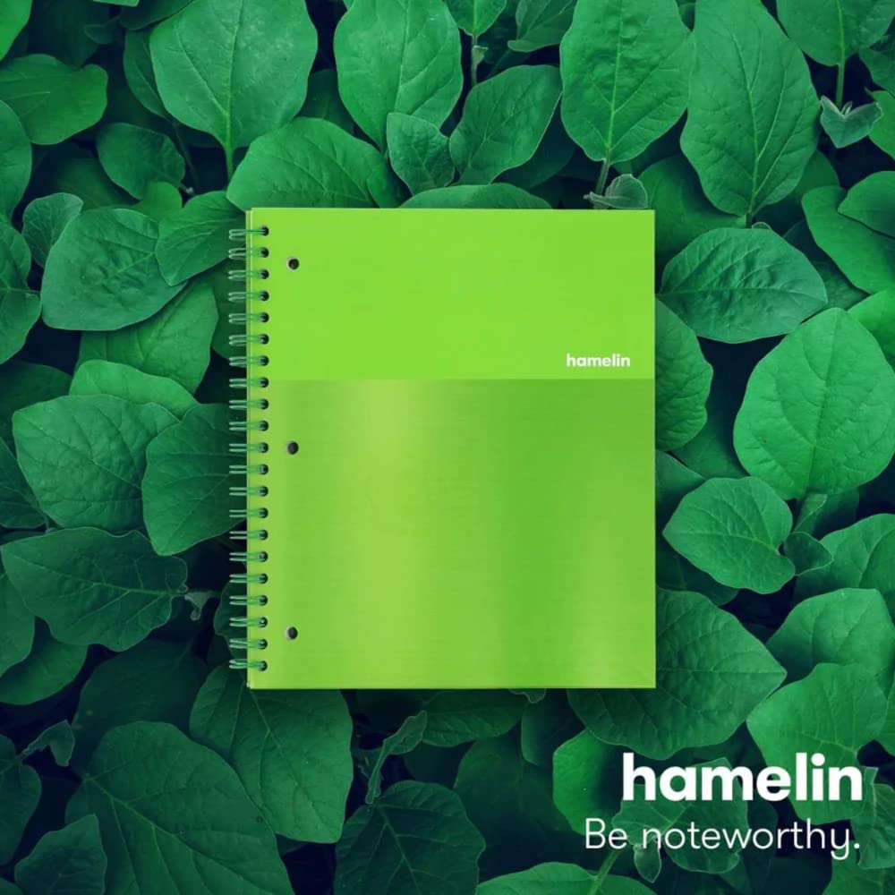 Hamelin 1 Subject, Graph Paper, Hard Cover Spiral Bound Grid Notebook, 4 Square Per Inch 150 Pages