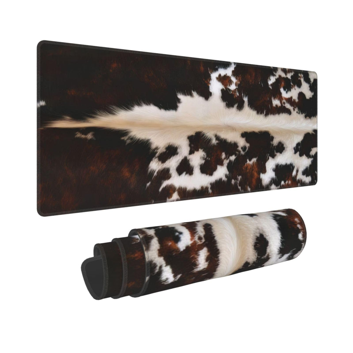 PPZCXWP Faux Cowhide Desk Mat Large 31.5x11.8 Rustic Fur Mouse Pad