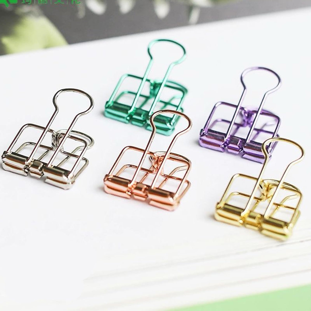 Purple Binder Clips - 36 Pack, 3/4 Inch, 19mm, Hollow Out, Capacity 0.31 Inch, Fold Clamp, Paper &
