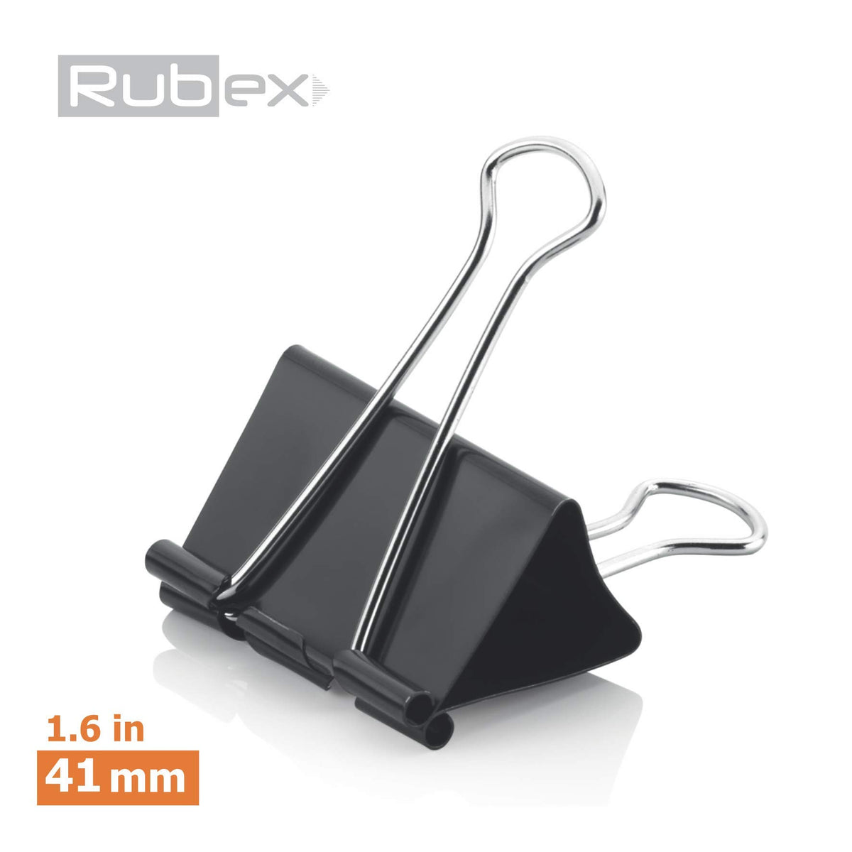 Rubex Binder Clips Black Large Binder Clips Jumbo Binder Clips 1.6 Inch Paper Binder Clips Big