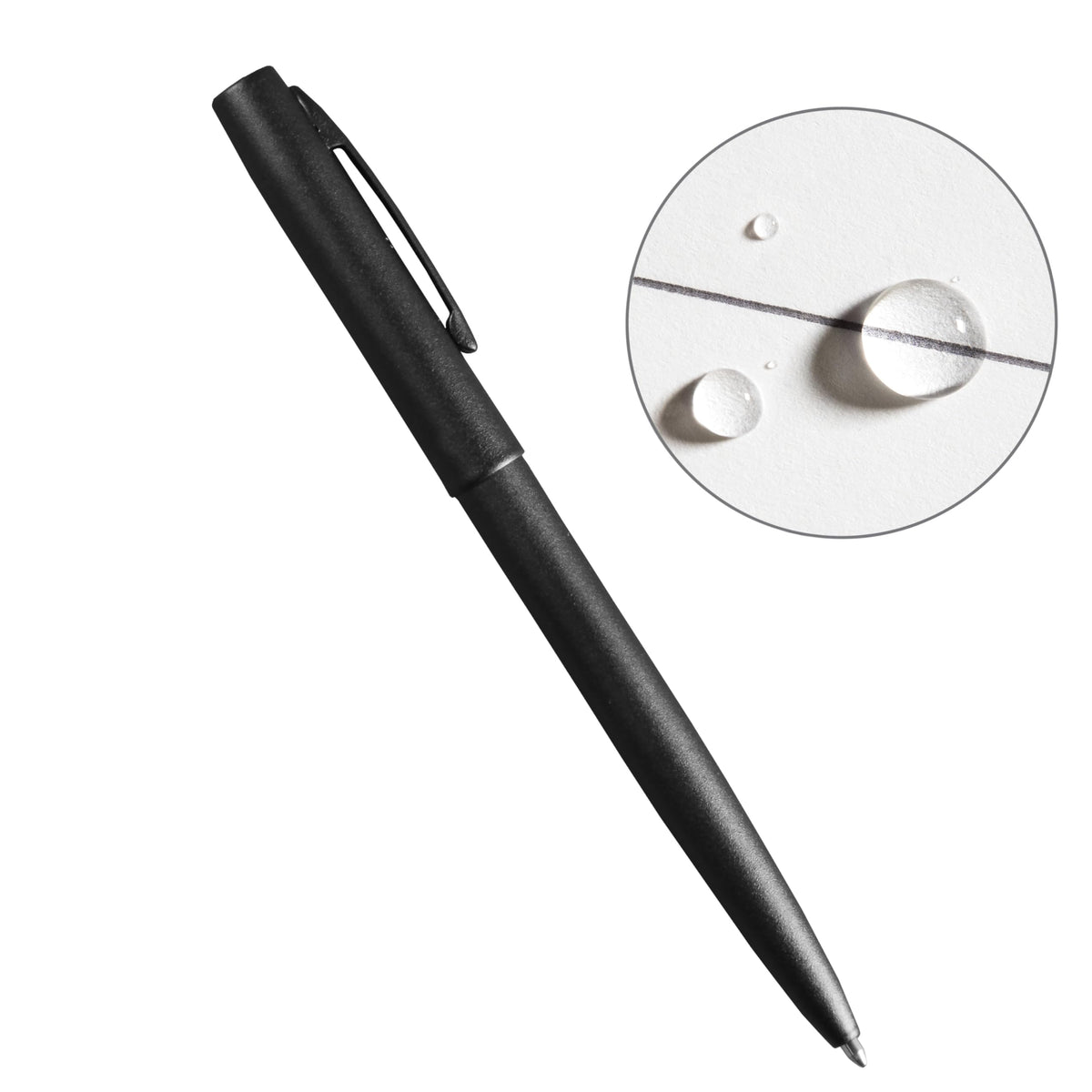 Rite in the Rain Weatherproof Black Metal Clicker Pen - Black Ink (No. 97)
