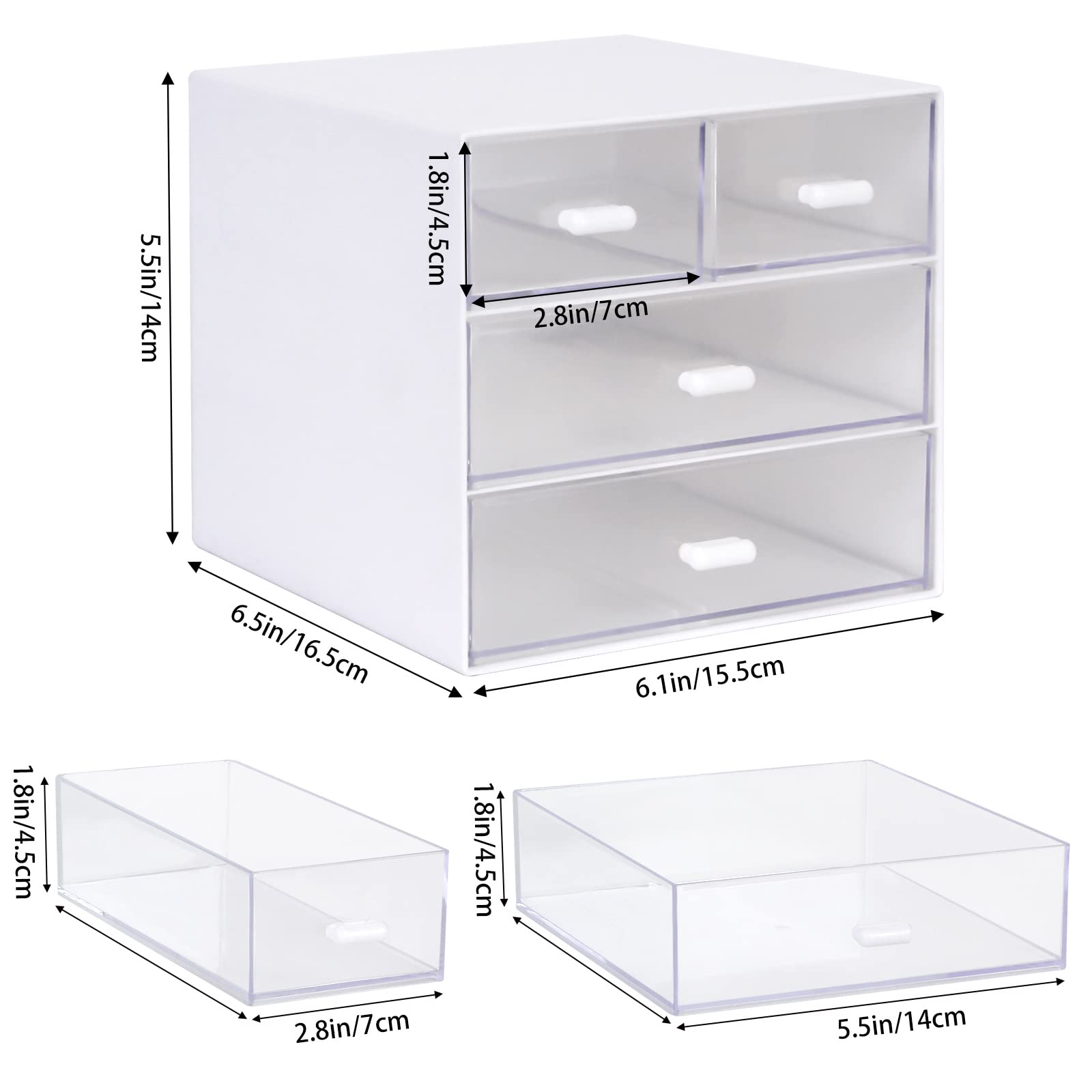 Zyners Desk Organizer with Drawer, Office Organizer with 4 Drawers, Desk Storage Box for, Desktop