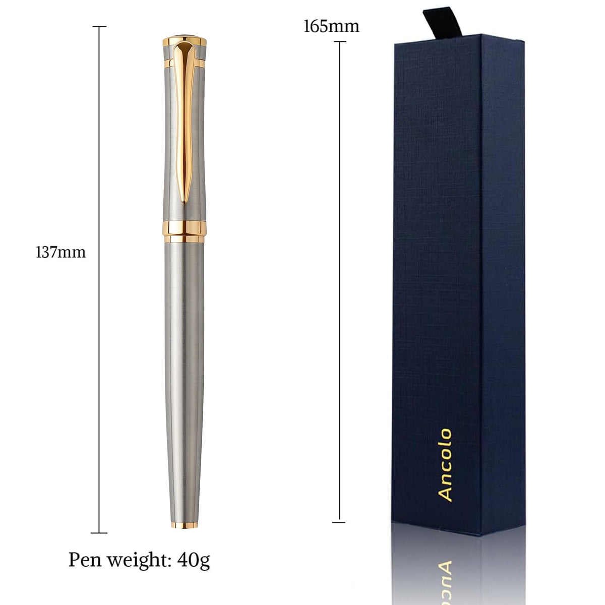 Ancolo Engraved Pens Luxury Roller Pens - Metal Body Gift for Men Women