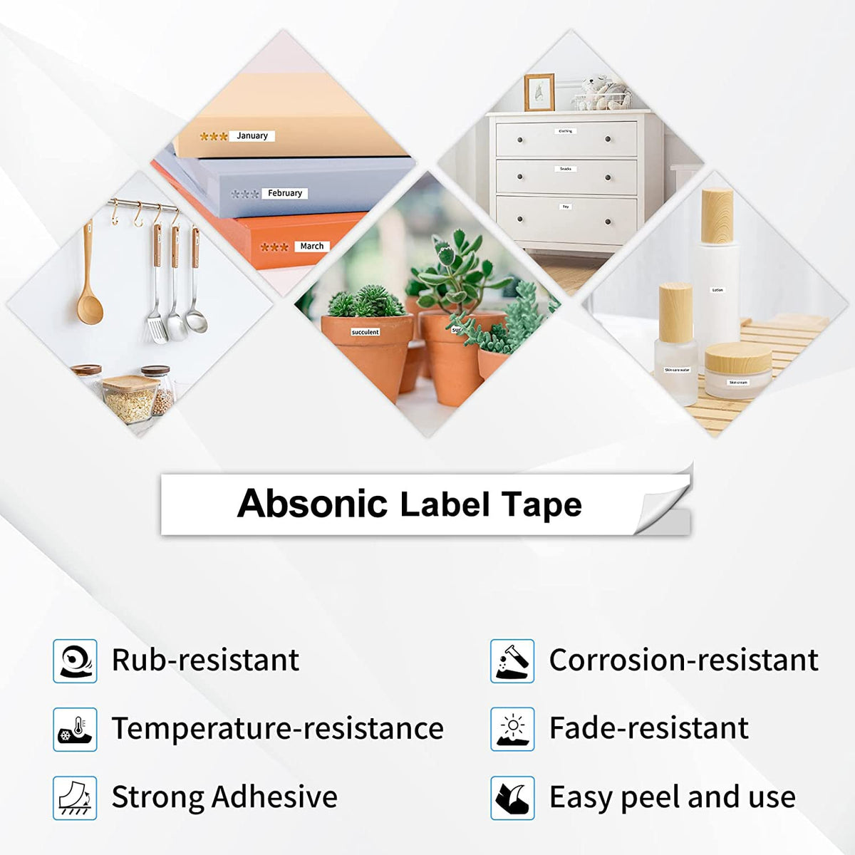 10-Pack MK231 Label Tape White Compatible for Brother M-K231S 12mm 1/2 Inch