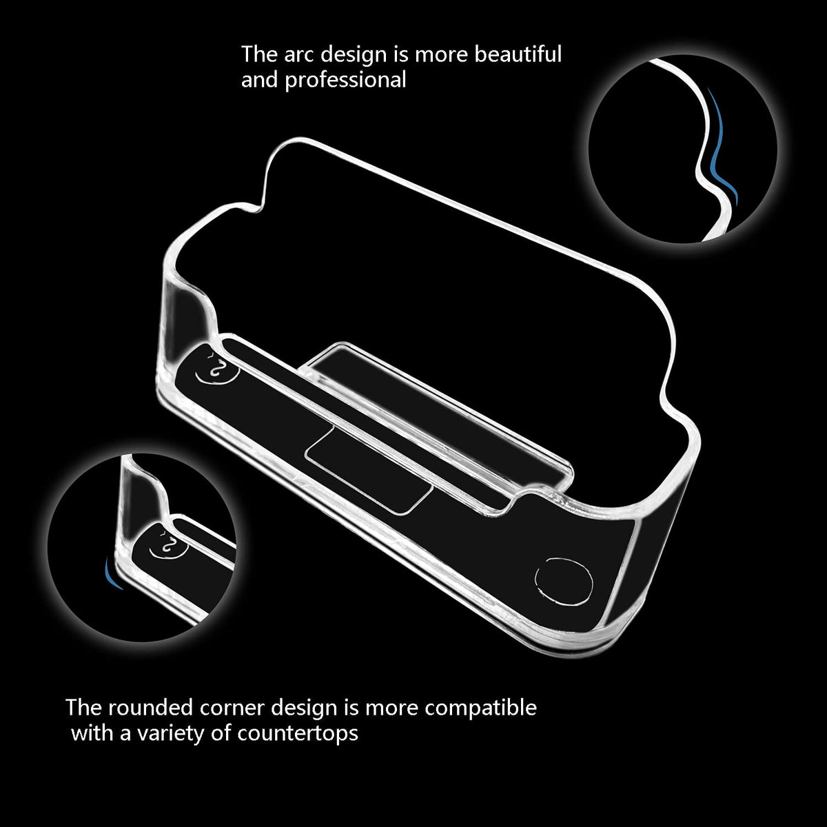 vrupin Business Card Holder for Desk - 16 Pack Acrylic Business Card Holder , Fits 30-50 Business