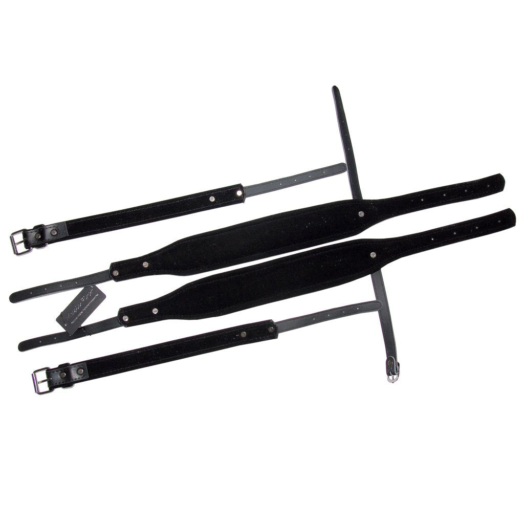 MUSIC FIRST Black Genuine Leather Super Wide Thick Comfortable 96 120 BASS Accordion Shoulder Strap