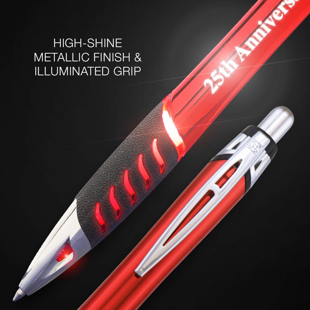 Imprints Online 10 Custom Laser-Engraved Metal Ballpoint Pens With Illuminated Engraving & Grip.