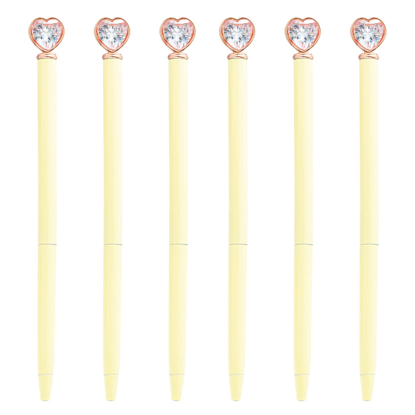 U Scinan 6Pcs Metal Ballpoint Pen 1.0MM Black Ink Refillable Ball Pen with Creative Top Design
