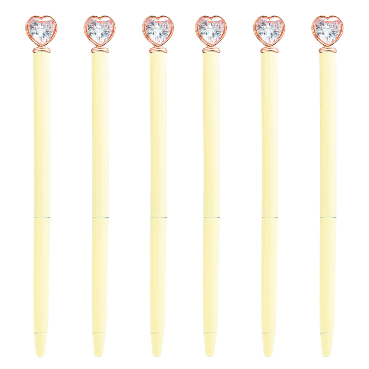 U Scinan 6Pcs Metal Ballpoint Pen 1.0MM Black Ink Refillable Ball Pen with Creative Top Design