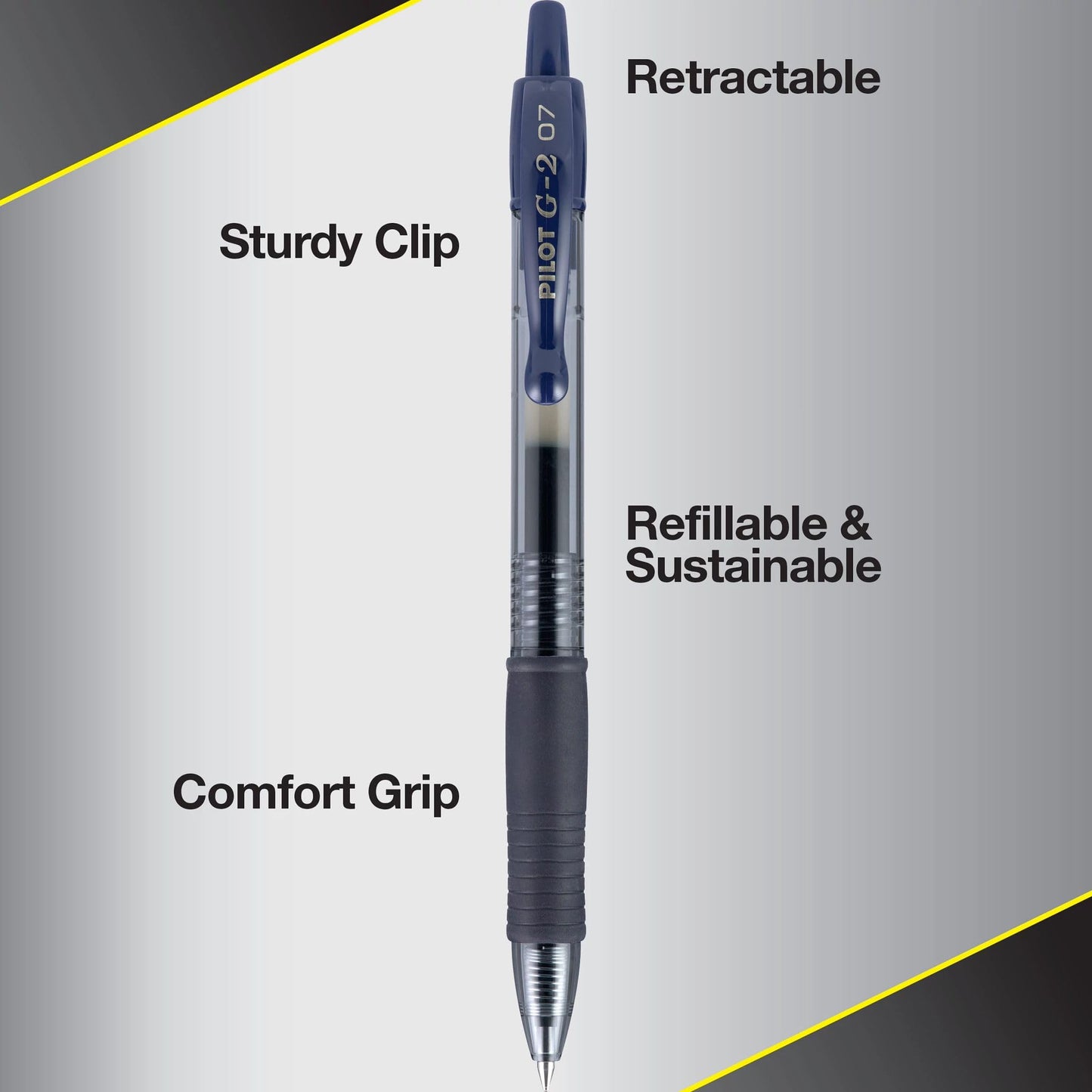 PILOT G2 Premium Gel Roller Pens, Fine Point 0.7 mm, Pack of 12