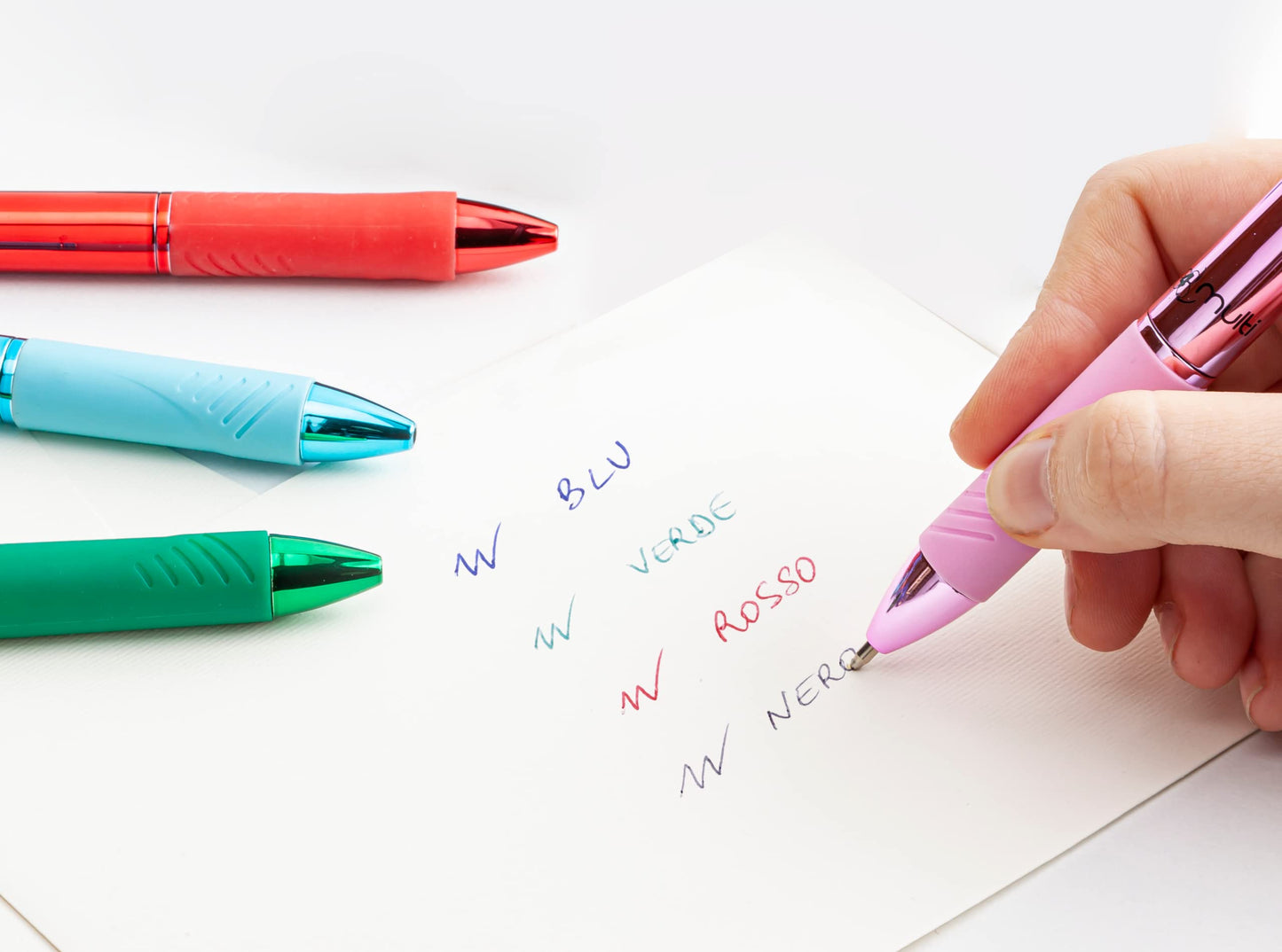 OSAMA 4 Multi - Set of Retractable Ballpoint Pens 4 Colours 4 Colours 0.1mm Ballpoint Pens with