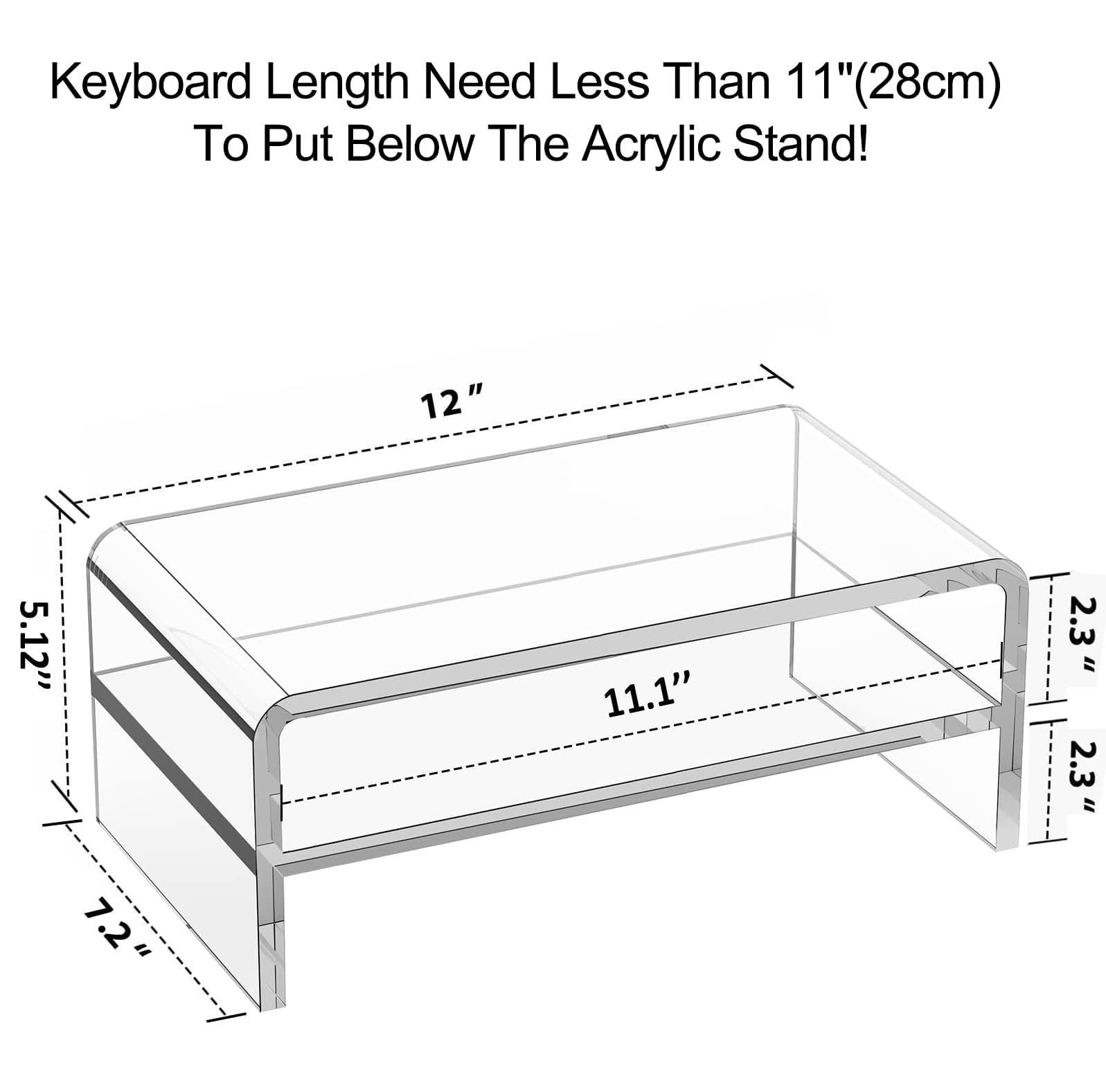 Egchi Acrylic Monitor Stand Riser, 2 Tier Clear Computer Monitor Stand for Home Office Business, PC