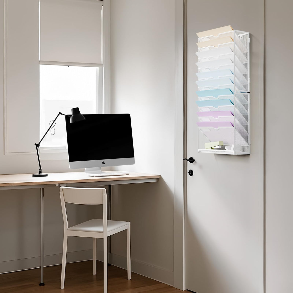 Marbrasse Wall File Holder 11-Tier Hanging Wall File Organizer, for Papers, Files Clipboard &