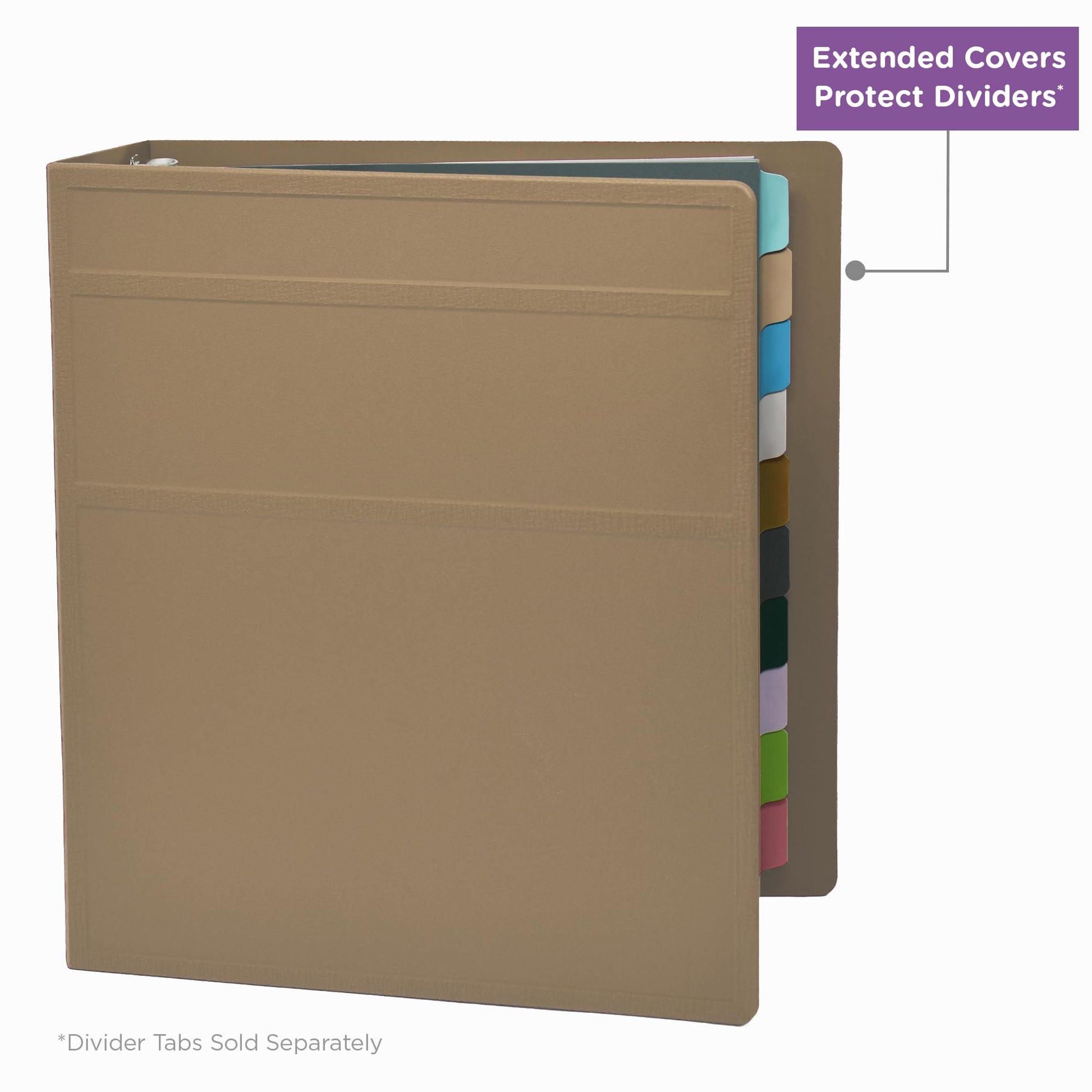 Carstens 2-Inch Heavy Duty 3-Ring Binder - Side Opening, Sand, Durable Plastic, Precision No-Gap