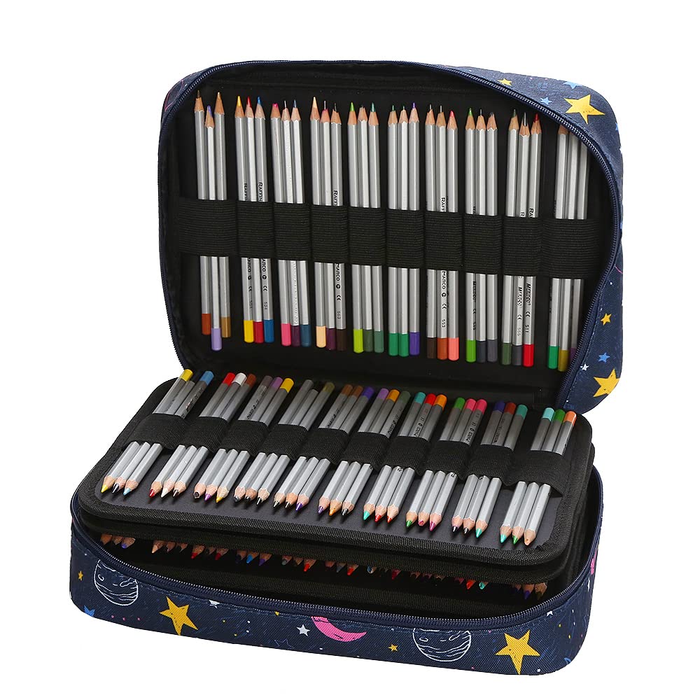 Lbxgap 300 Slots Colored Pencil Case w/Handle & Shoulder Strap