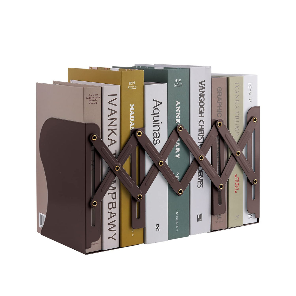 MSDADA Adjustable Bookends, Book Ends for Heavy Books, Expandable Book Organizer for Desk, Shelf