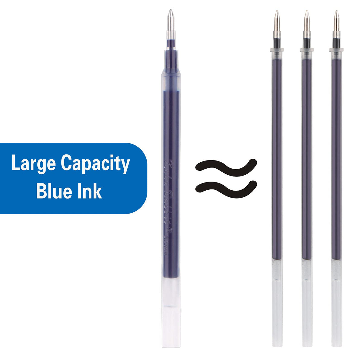 KAKA RABBIT 0.5mm Blue Ink Gel Pen with Stylus Tip,Fine Point,18 Pack