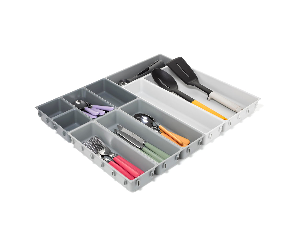 Joseph Joseph Blox Modular Drawer Organizer, Storage Bins, 10 Piece Set