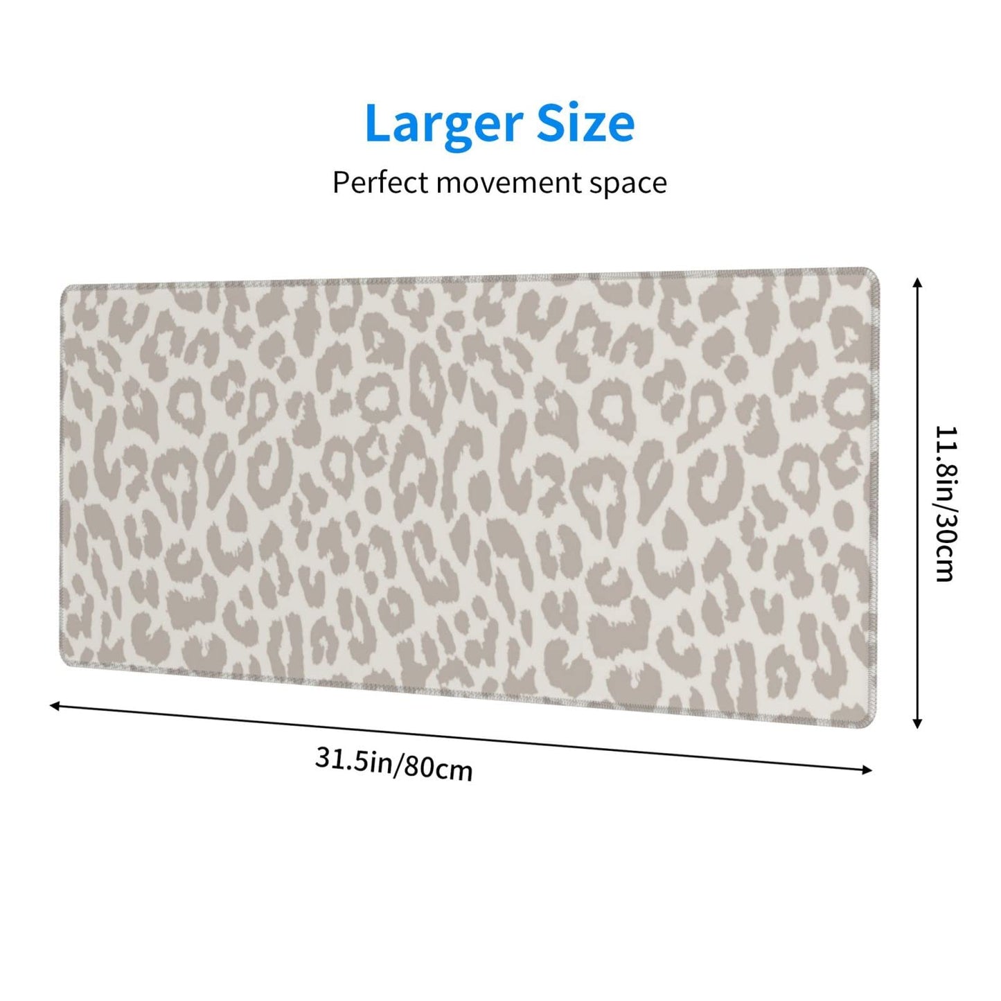 Leopard Print Gaming Mouse Pad Large Cheetah Desk Mat, 31.5x11.8in, XL