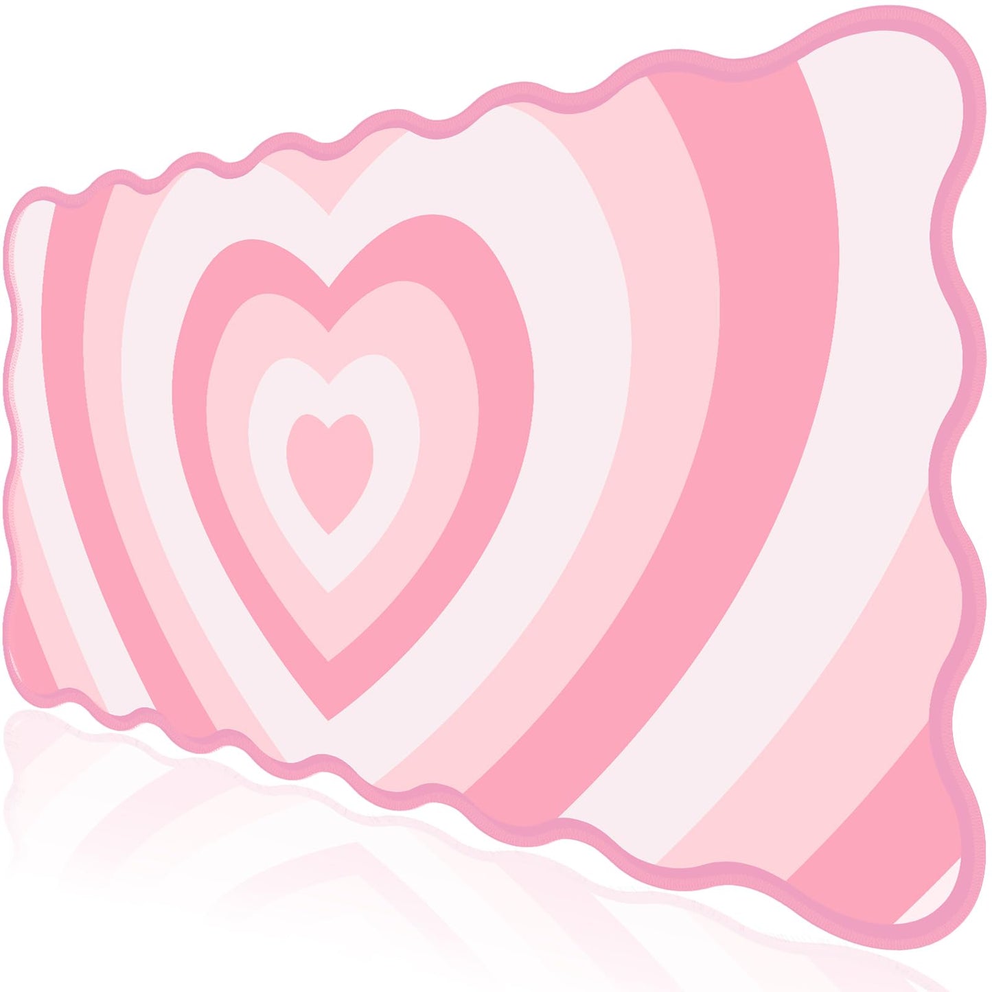 L-SPOUTTO Pink Mouse Pad,Cute Desk Mat XXL Large Scalloped Gaming Mousepad,35.4x15.7in Non-Slip