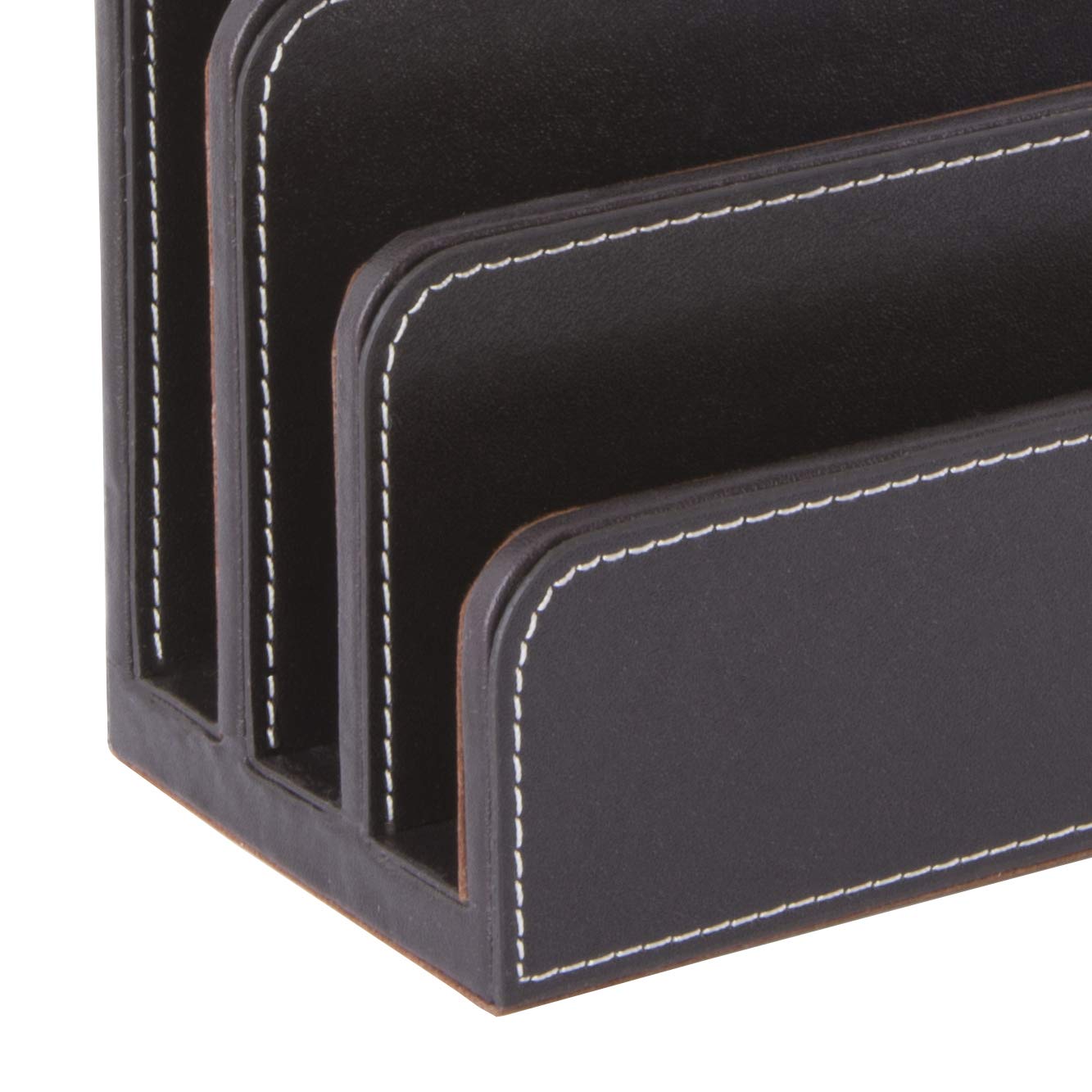 Osco Brown Faux Leather Letter Holder