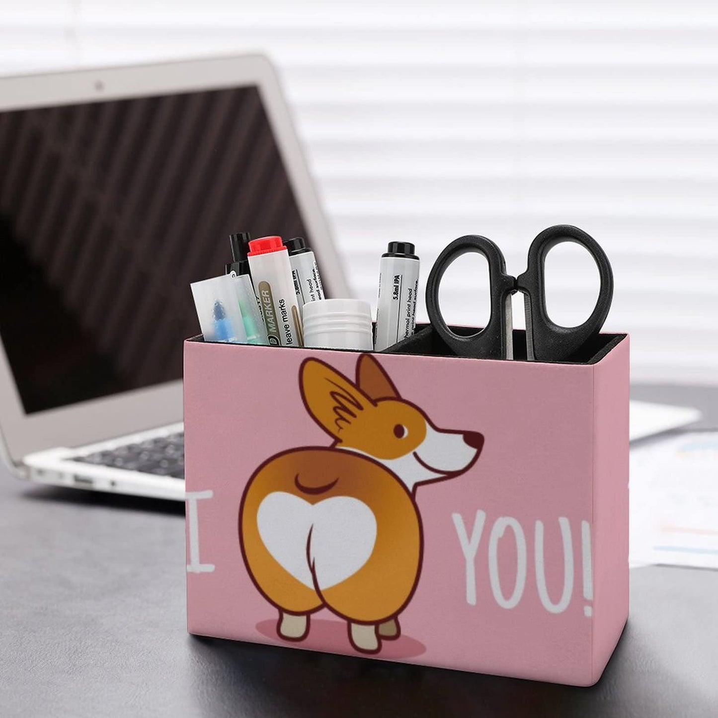 Niapessel Pencil Holder for Desk, Cute Corgi Dog Pen Holder Storage Desktop Pen Organizer Desk