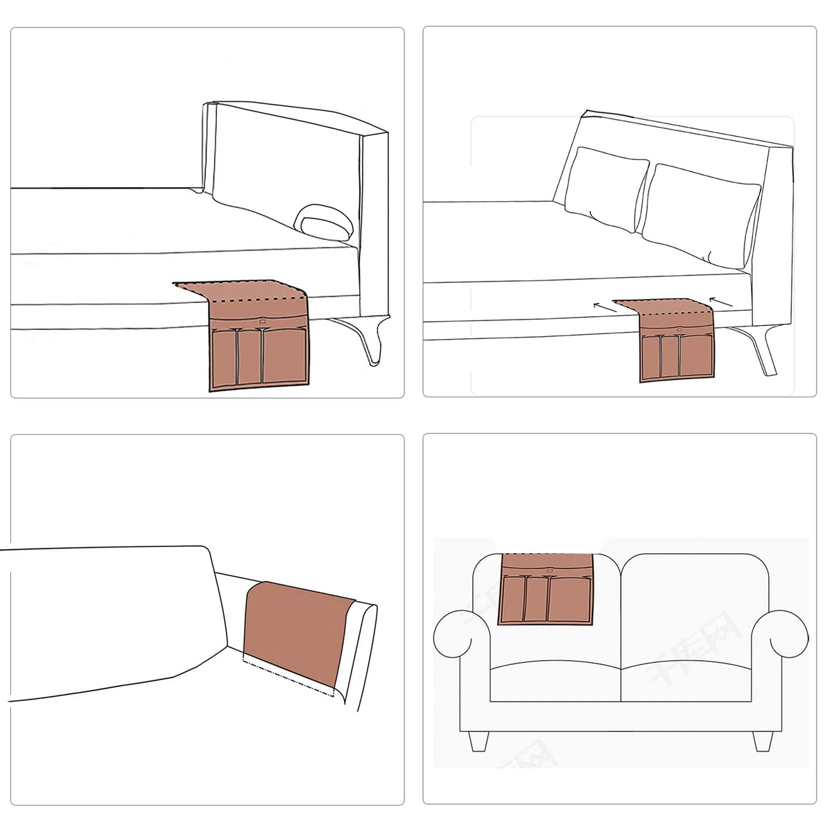 HAOMAIJIA Sofa Armrest Organizer, Remote Control Holder for Recliner Couch