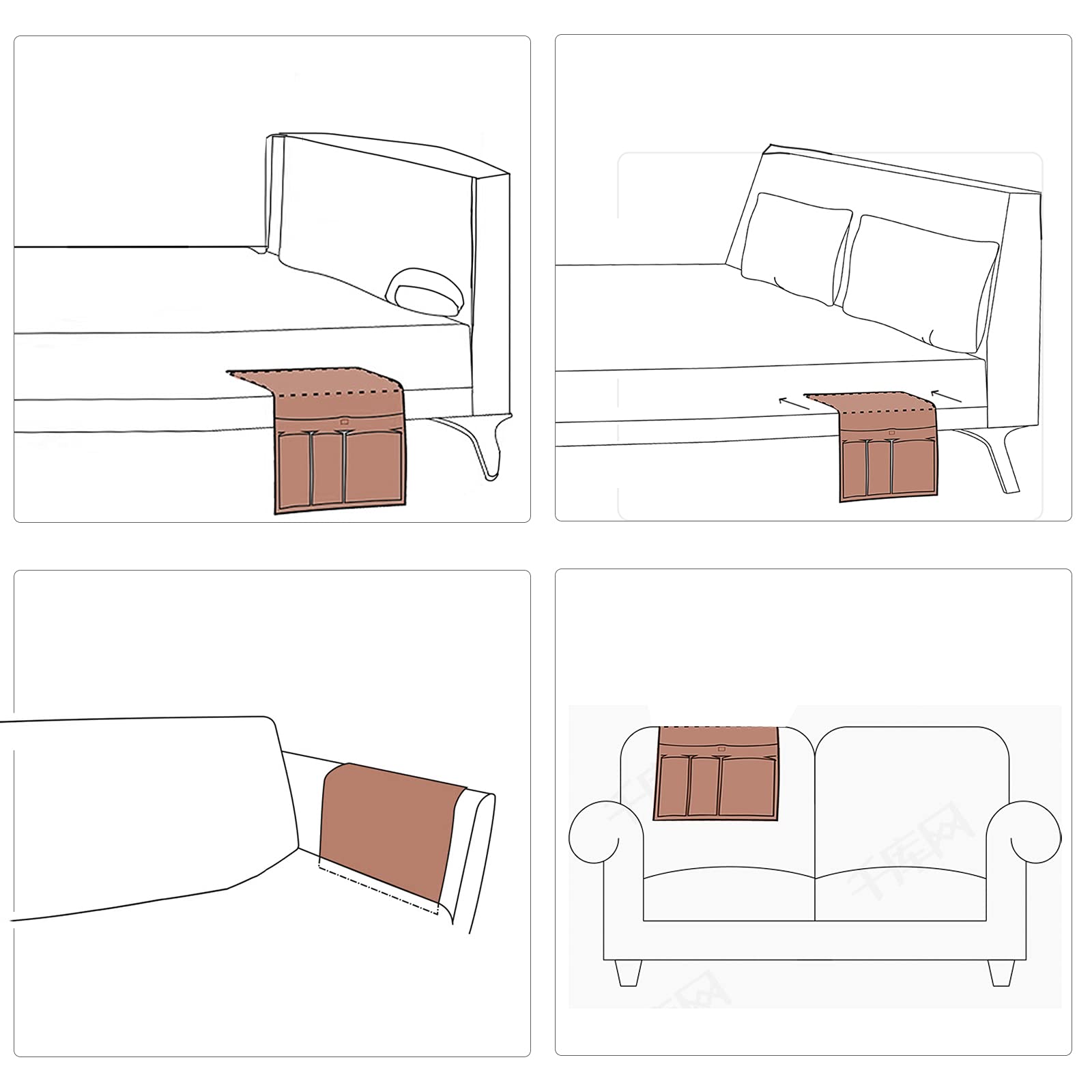 HAOMAIJIA Sofa Armrest Organizer, Remote Control Holder for Recliner Couch