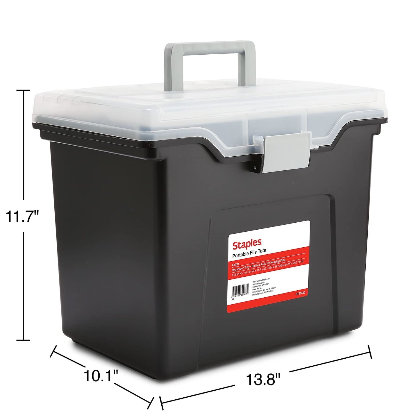 Staples File Folder Tote, Portable Filing Box for Letter Size Hanging Files