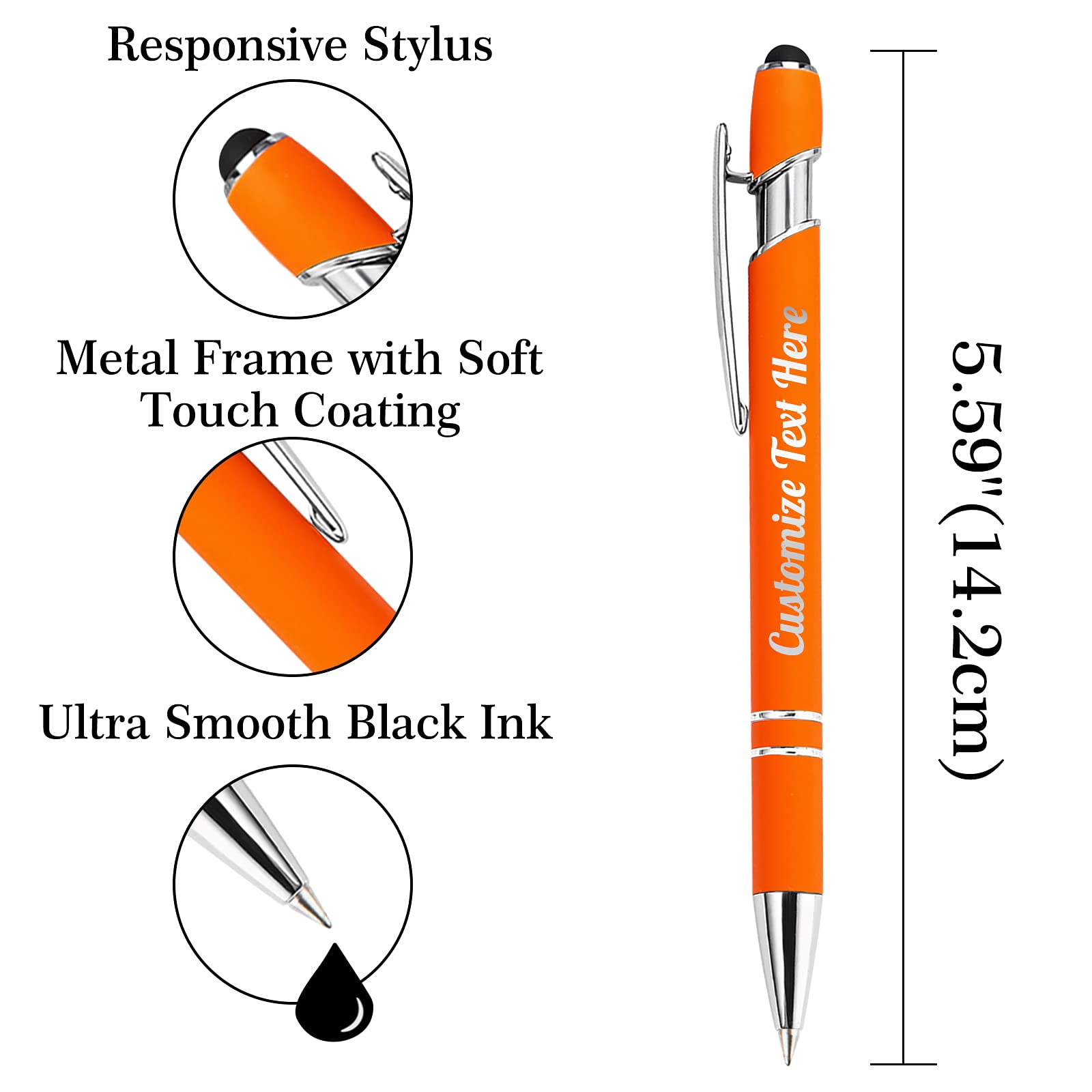 Up to 500 Personalized Pens Bulk Custom Ballpoint Pens with Business Name Message Logo, Customized