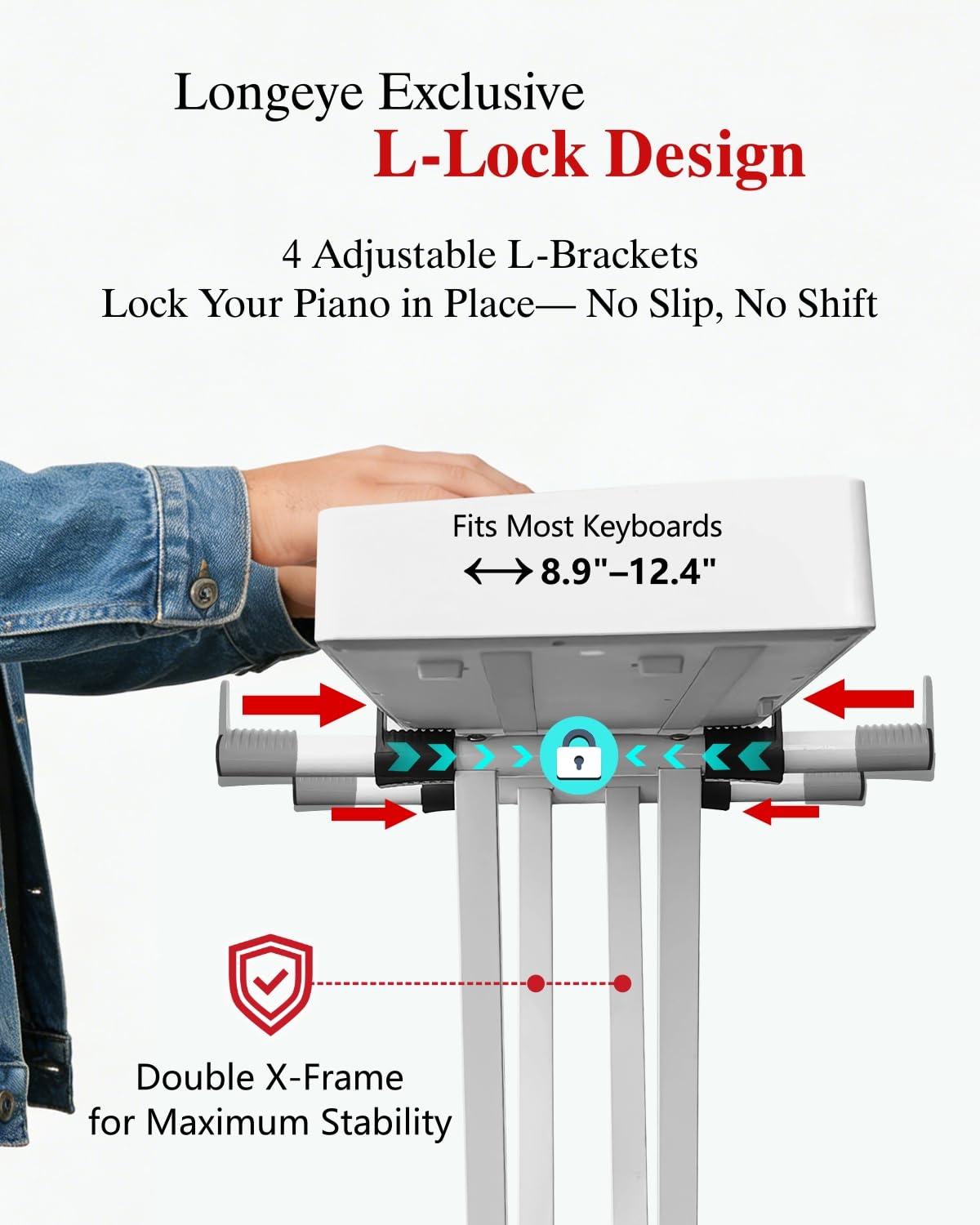 Ｌｏｎｇｅｙｅ Longeye Extra Stability Piano Stand and Bench for 88-Key & 61-Key Piano Keyboard