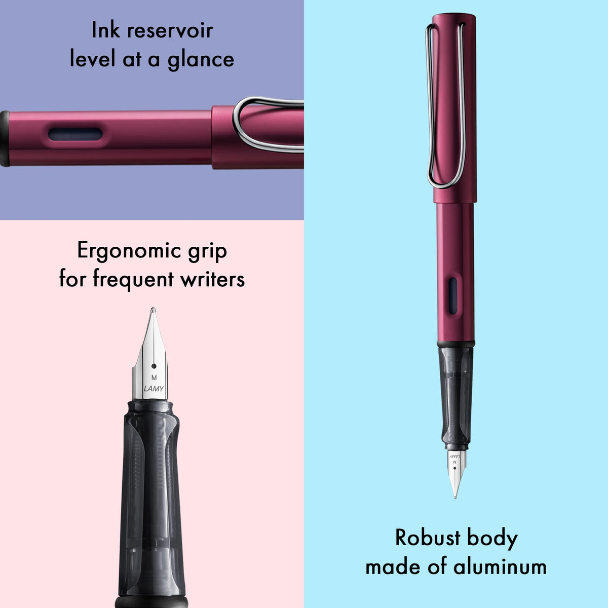 LAMY AL-star black purple - Fountain Pen with ergonomic grip & polished steel nib in size EF