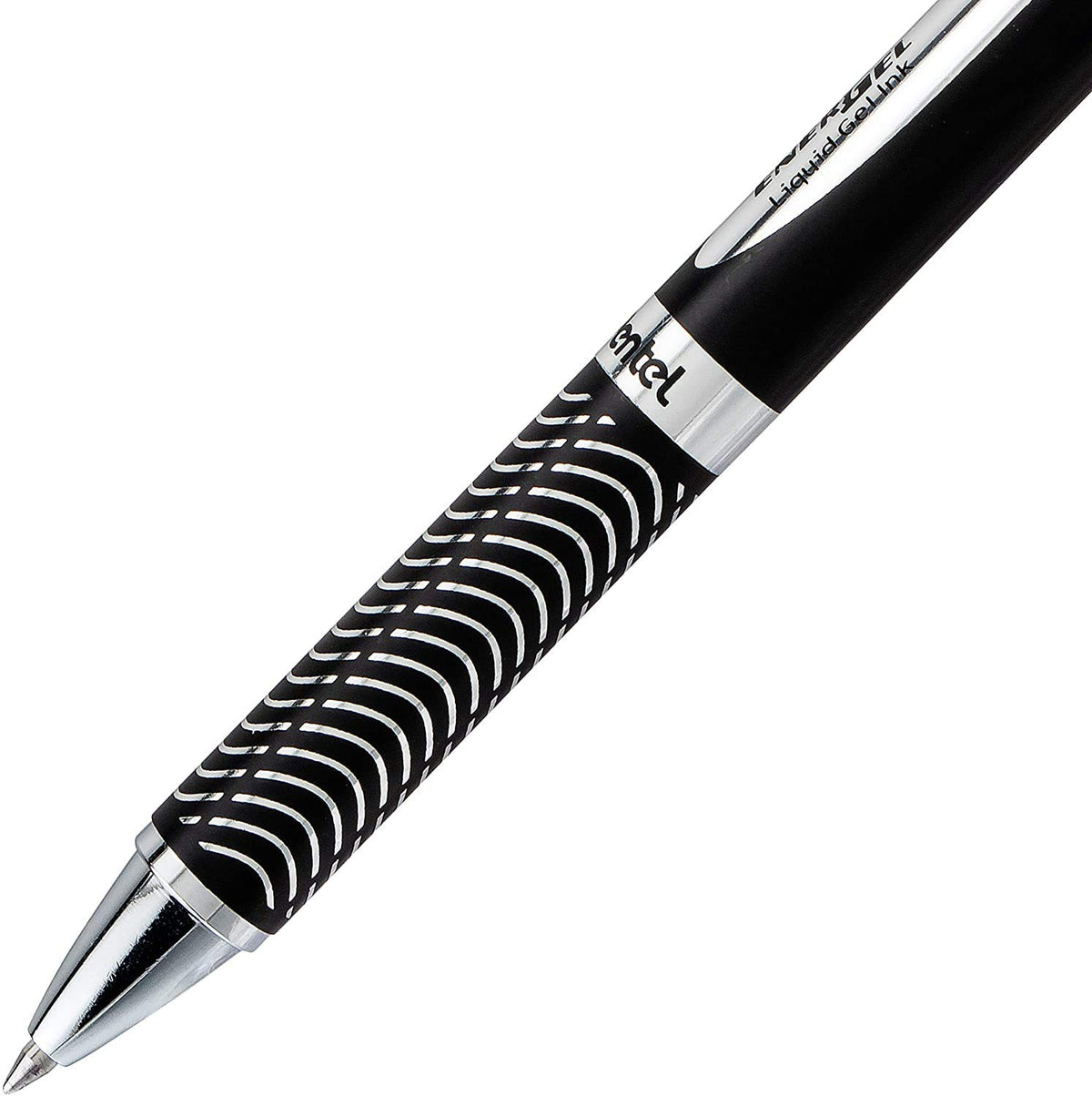 Pentel Energel 0.7mm Alloy Rt Retractable Gel Ink Pens - Pack of 3 - Black, Silver and Aquamarine