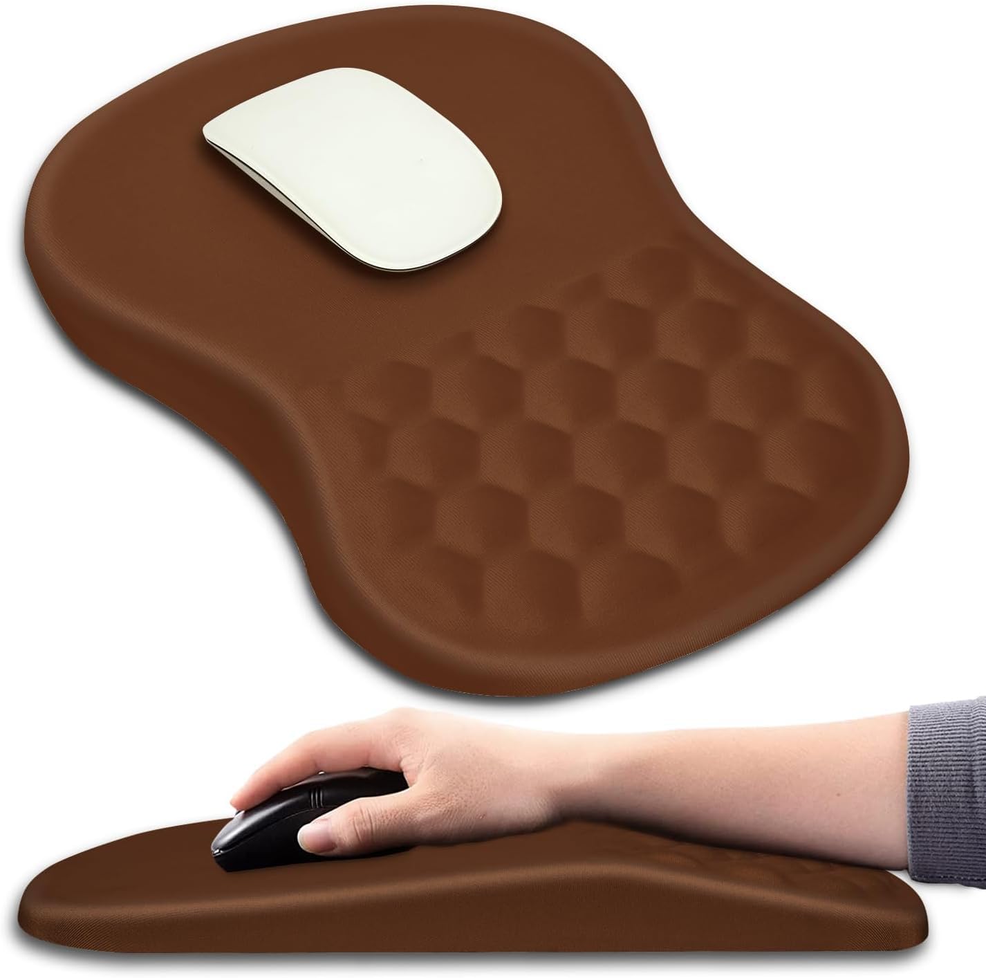 Hokafenle Ergonomic Mouse Pad Wrist Support with Massage Design, Wrist Rest Pain Relief Mousepad