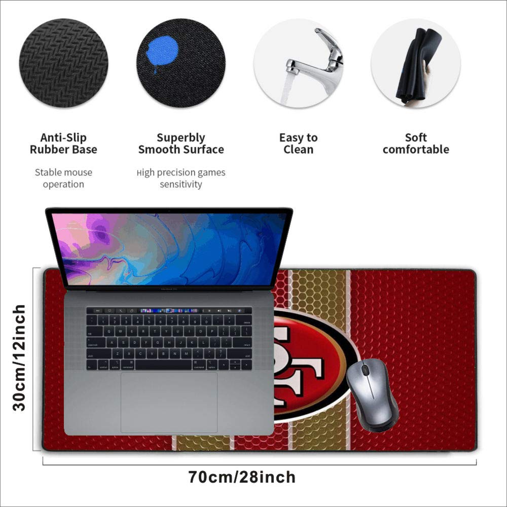 Large Gaming Mouse Pad,Stitched Edges Extended Mousepad with Non-Slip Rubber Base for Laptop