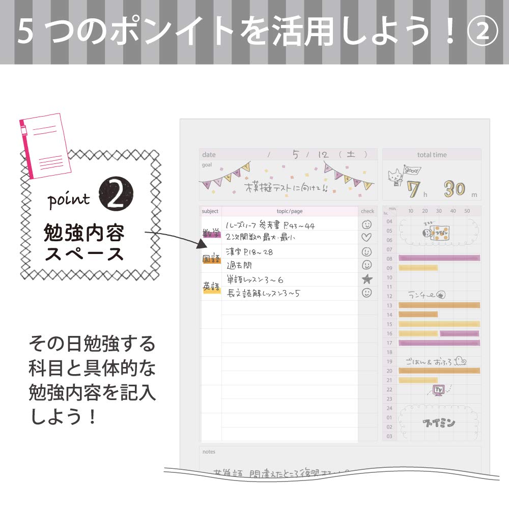 KOKUYO A5 Campus Study Planner Notebook, Daily Ruled Schedule for 63 Days