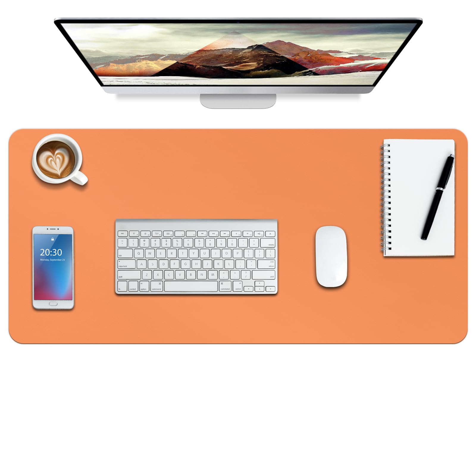 Boutilon Leather Desk Pad Protector,Non-Slip Mouse Pad,Laptop Desk Pad,Office Mouse Mat,Waterproof