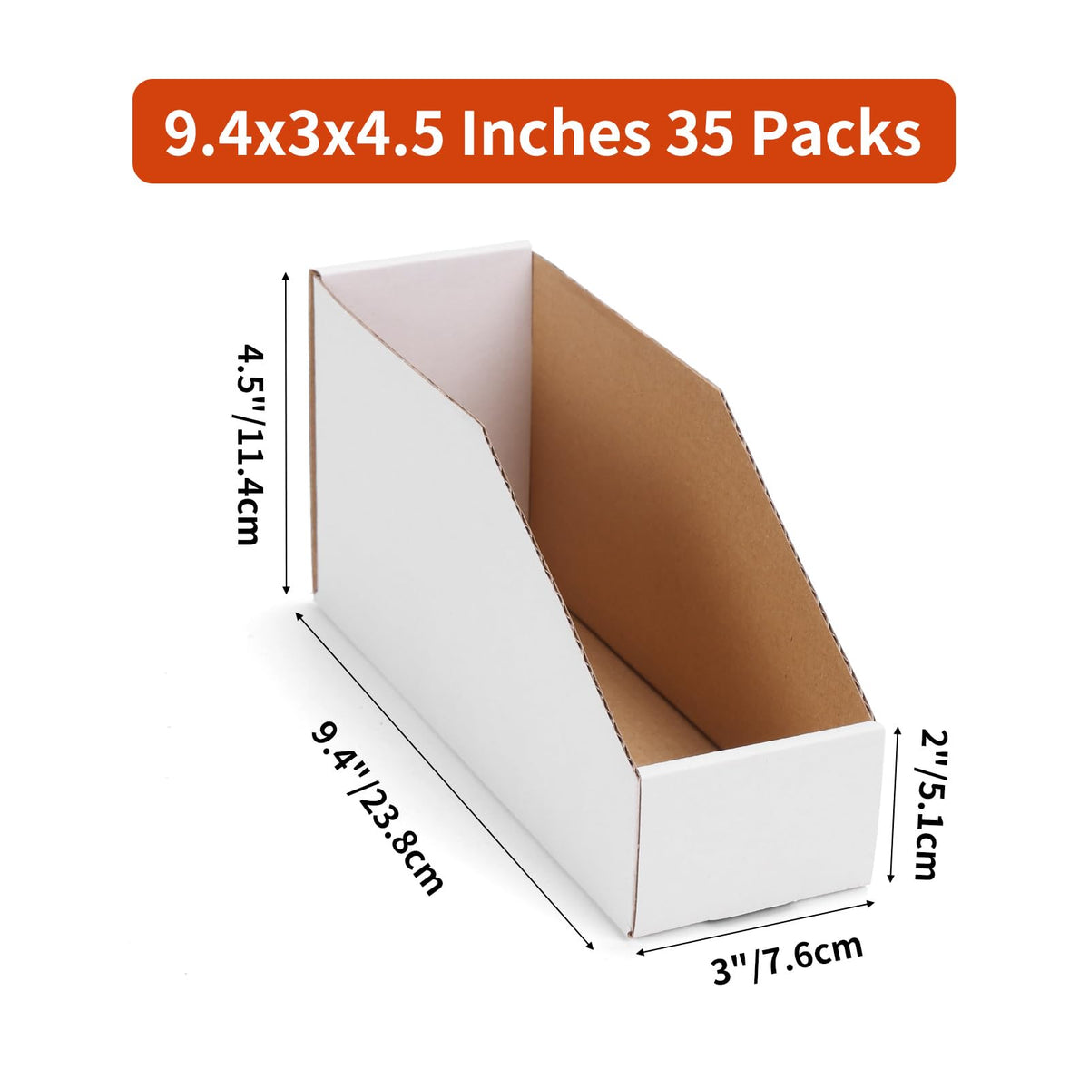 ZBEIVAN Cardboard Storage Bins Boxes 35 Packs 9.4x3x4.5 Inches, Easy Assembly Pantry Organizer Bins