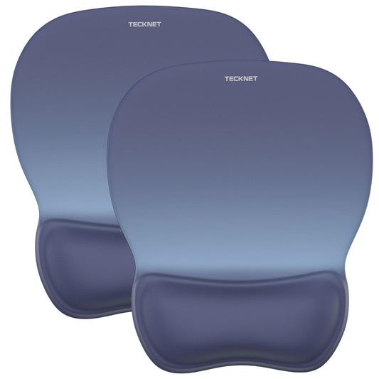 TECKNET 2 Pack Gel Ergonomic Mouse Pad with Wrist Rest, Non-Slip PU Base