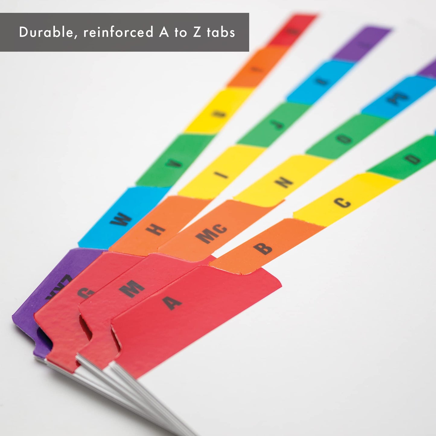 Concord 15398 Guide Cards Reinforced A-Z 203x127mm White with Tabs Multicoloured Ref 15398