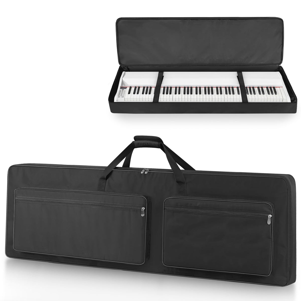 XIDIHF 88 Key Keyboard Case 53.9''x7.1''x14.6'', Portable Padded Piano Bag Keyboard Gig Bag with