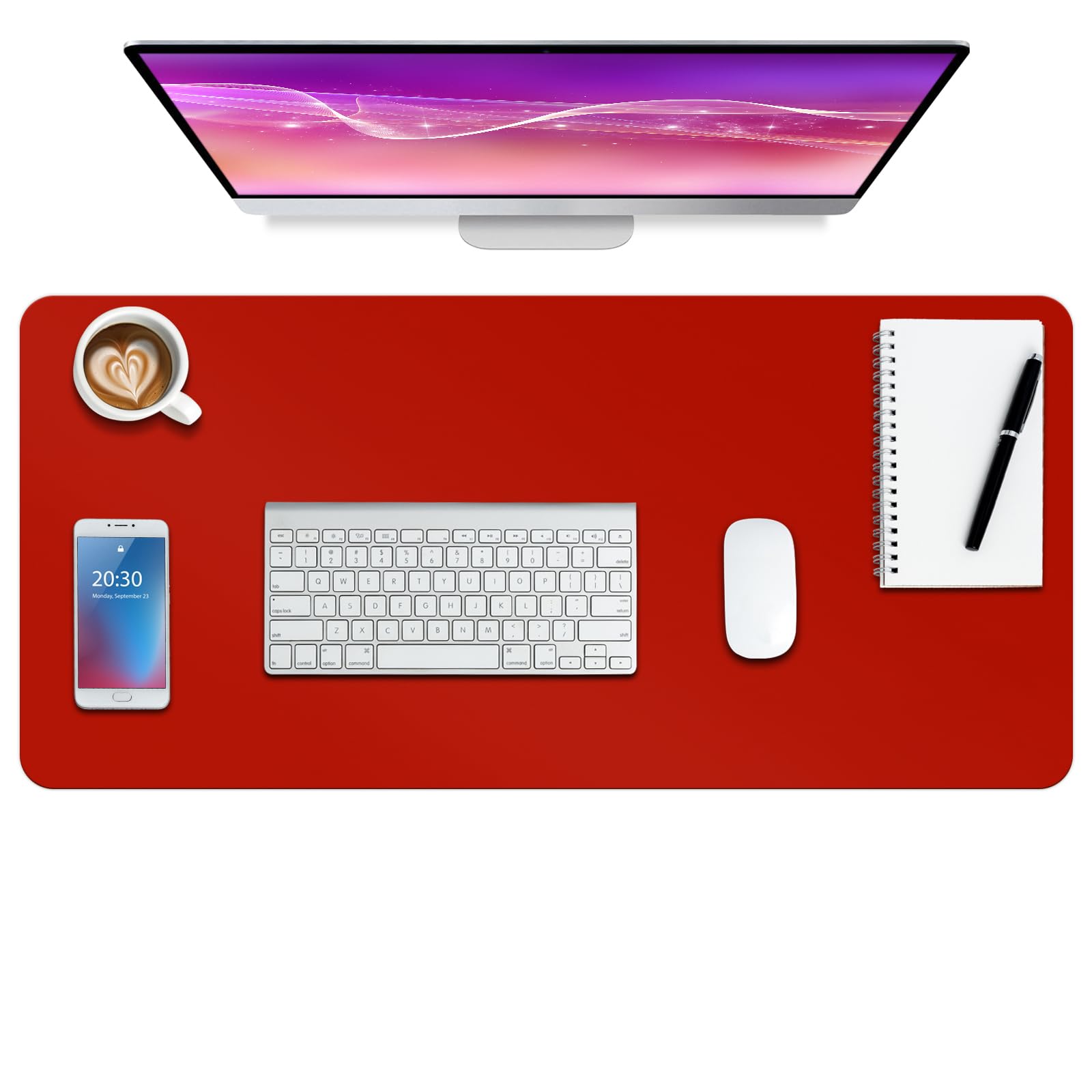 Boutilon Leather Desk Pad Protector,Non-Slip Mouse Pad,Laptop Desk Pad,Office Mouse Mat,Waterproof