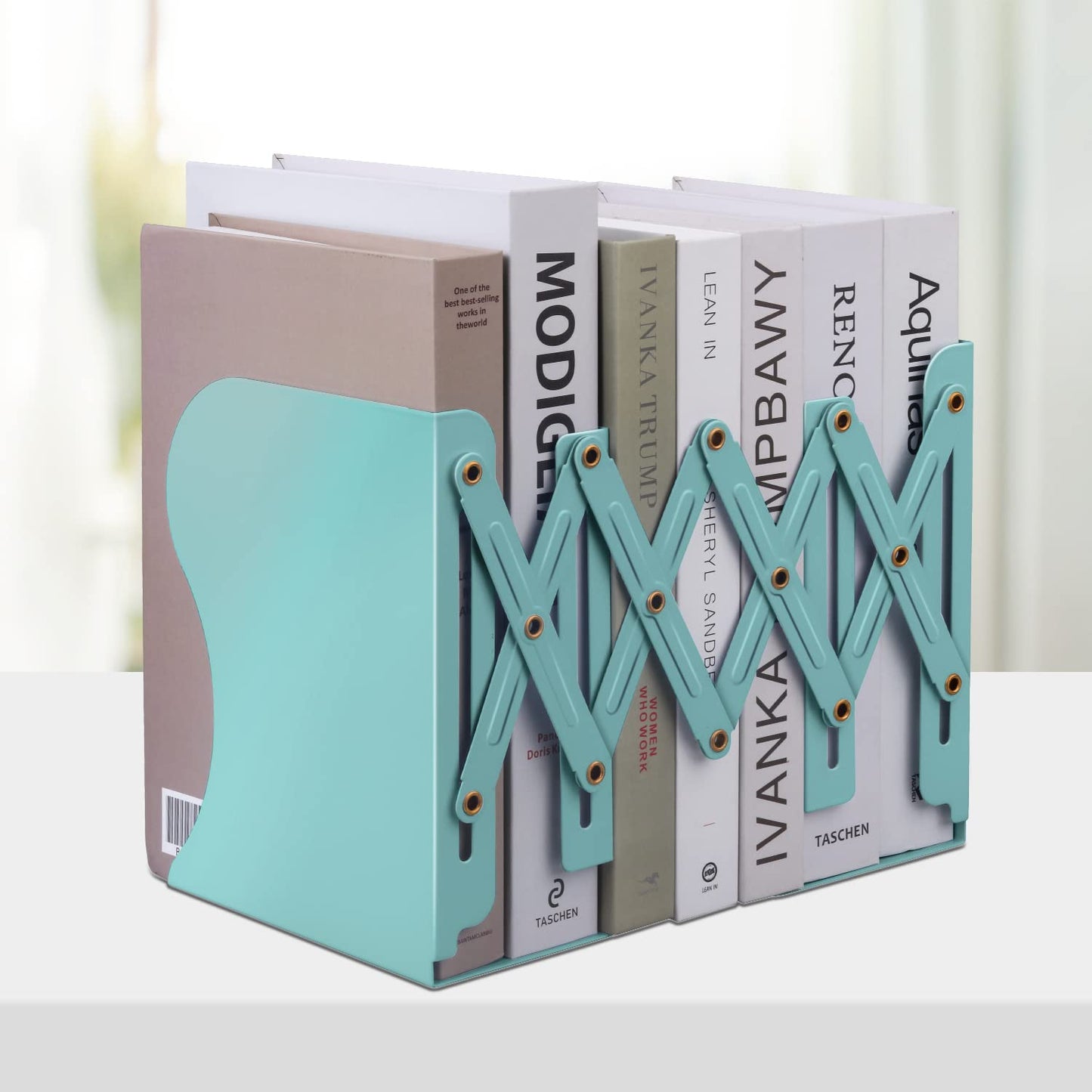 Honagu Adjustable Bookends, Metal Book Ends for Shelves Heavy Book