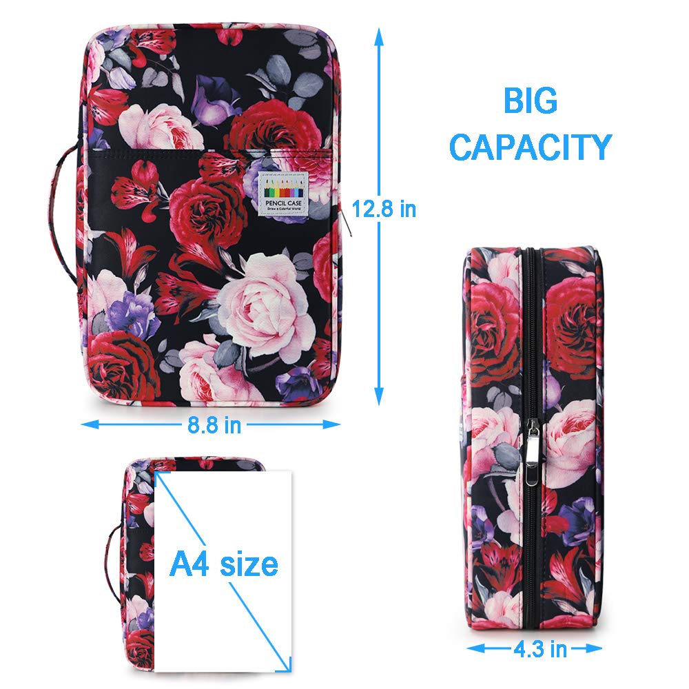 YOUSHARES Colored Pencil Case 304 Slots Pen Case Organizer with Handy Wrap & Zipper, Multilayer