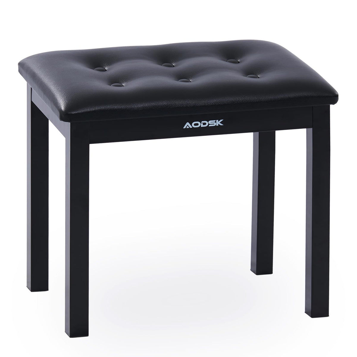 AODSK Piano Bench, PU Leather Padded Cushion, Sturdy Iron Legs, Black