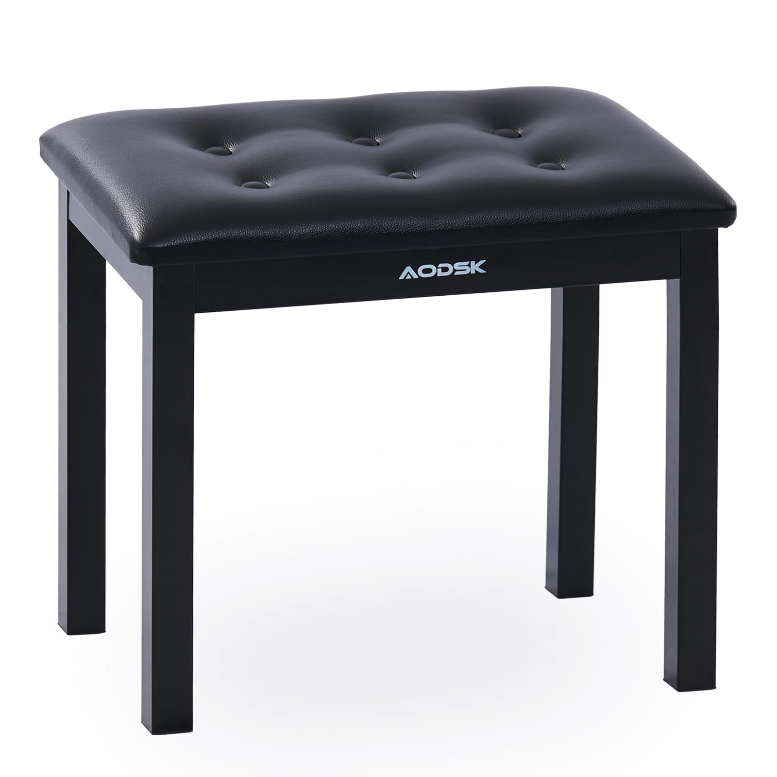 AODSK Piano Bench, PU Leather Padded Cushion, Sturdy Iron Legs, Black