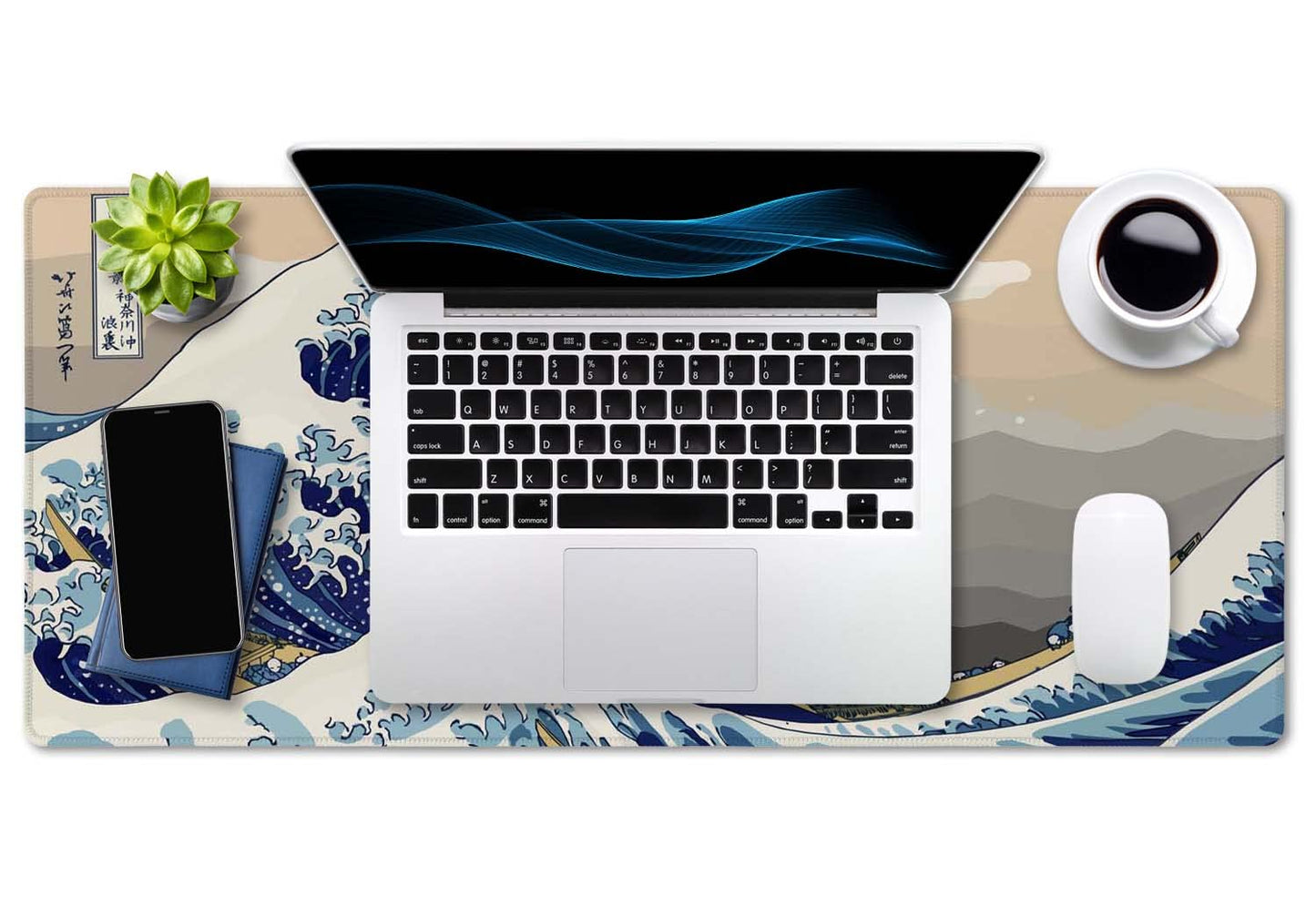 SSOIU Extended Gaming Mouse Pad (35.5x15.7 in), Large Stable Rubber Base Mousepad with Stitched