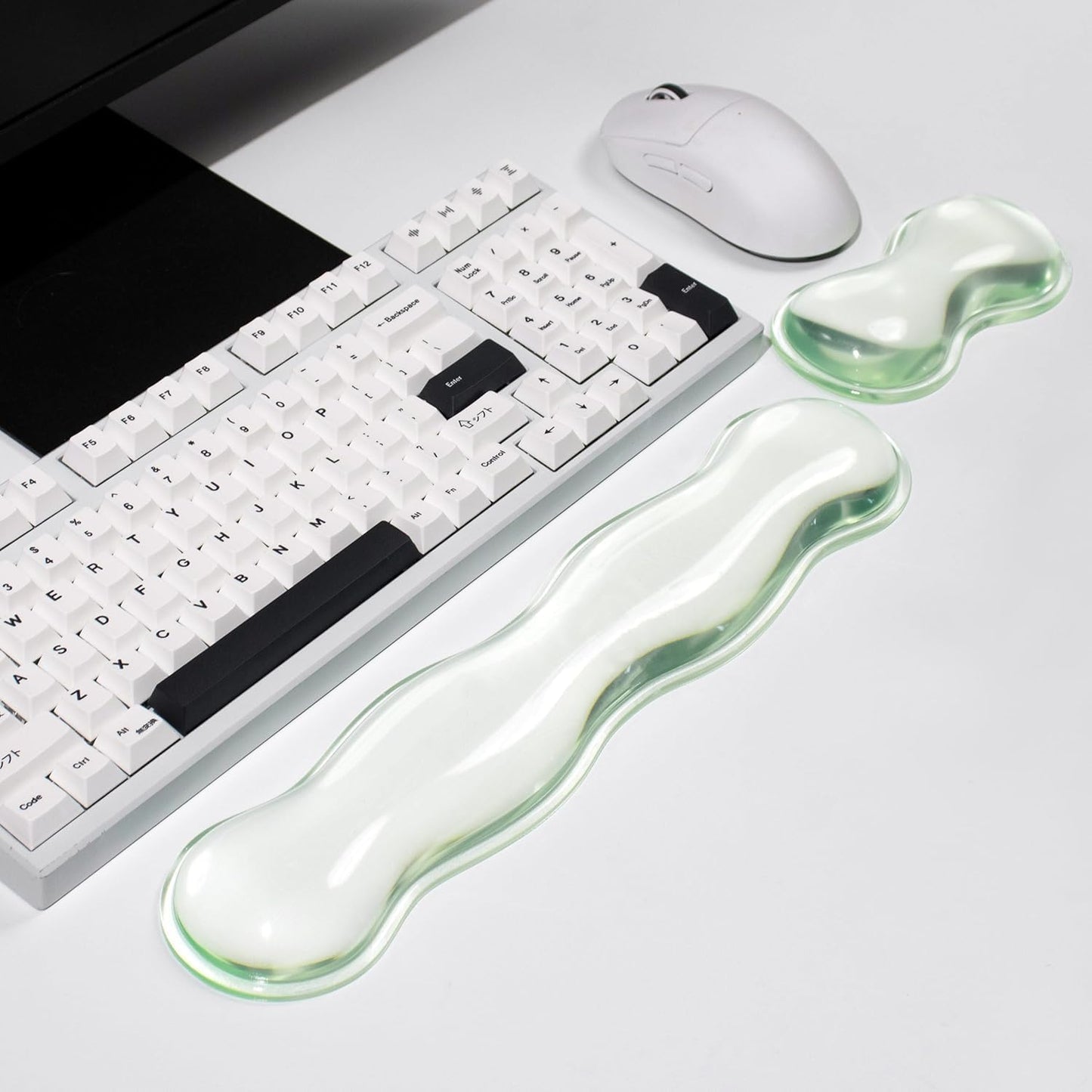 Aszqvd Mouse Pad with Wrist Rest, Soft Cloud Gel Keyboard Mouse Pad Set with Hand Wrist Support