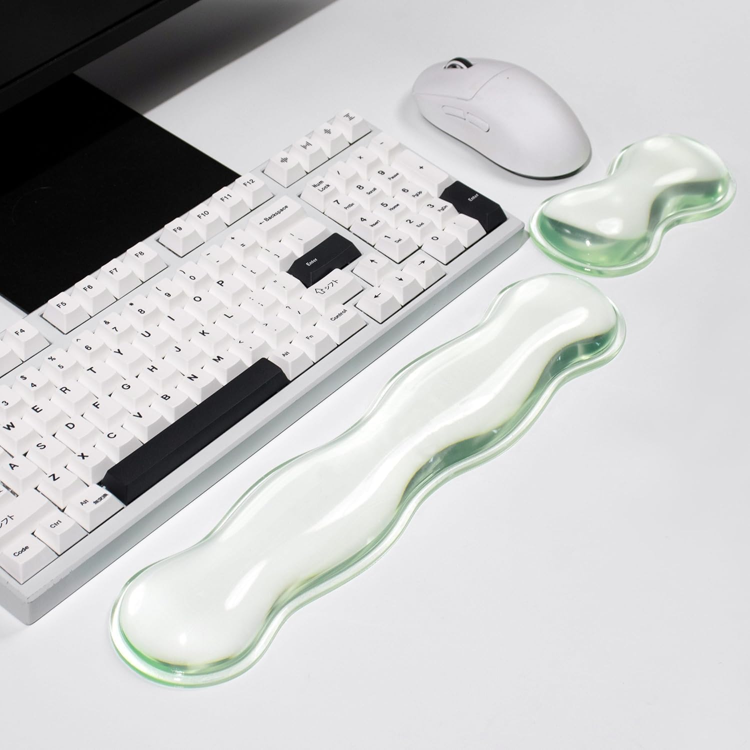 Aszqvd Mouse Pad with Wrist Rest, Soft Cloud Gel Keyboard Mouse Pad Set with Hand Wrist Support
